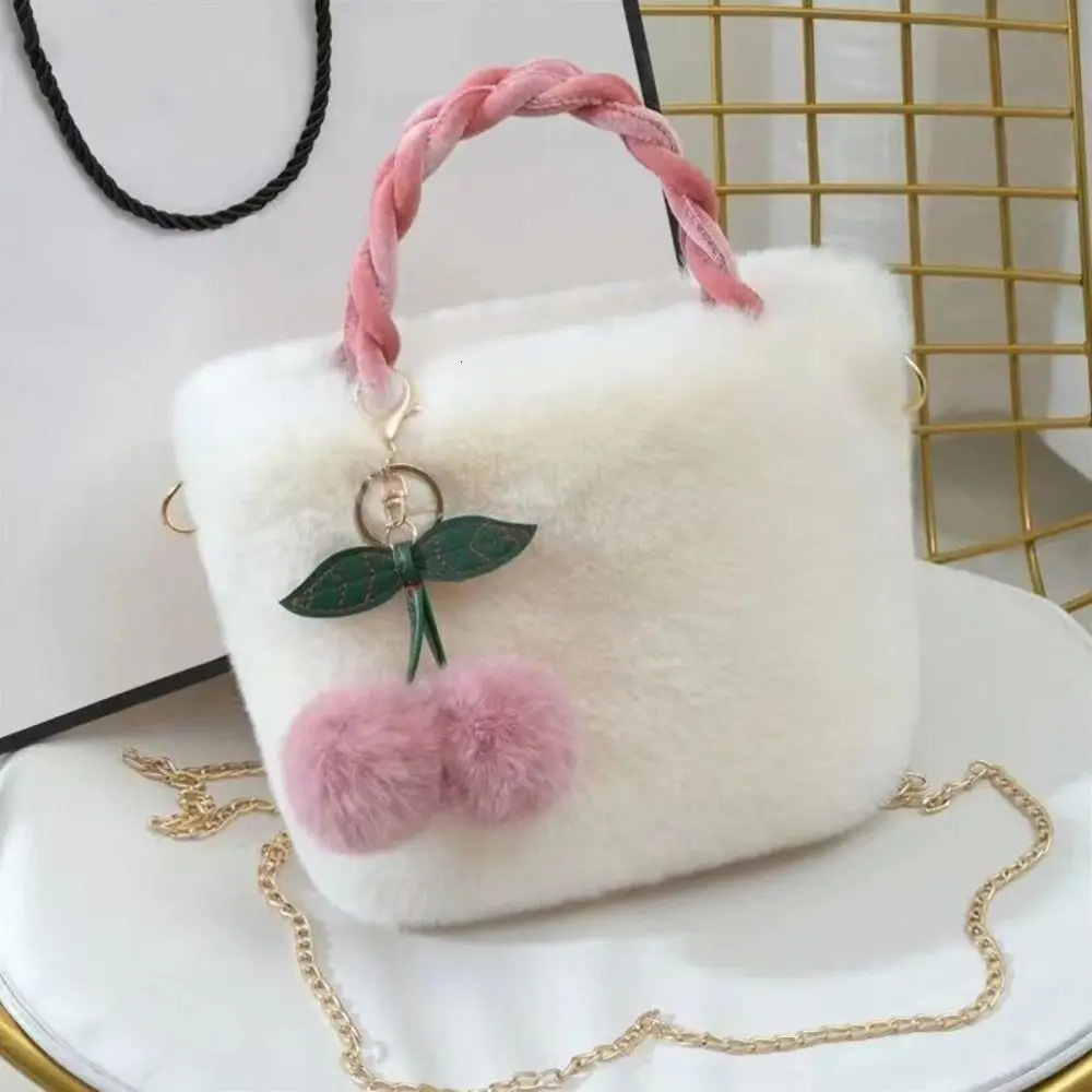 Large capacity plush bag high-quality soft plush travel bucket bag plush handbag casual shoulder bag messenger bag 241107