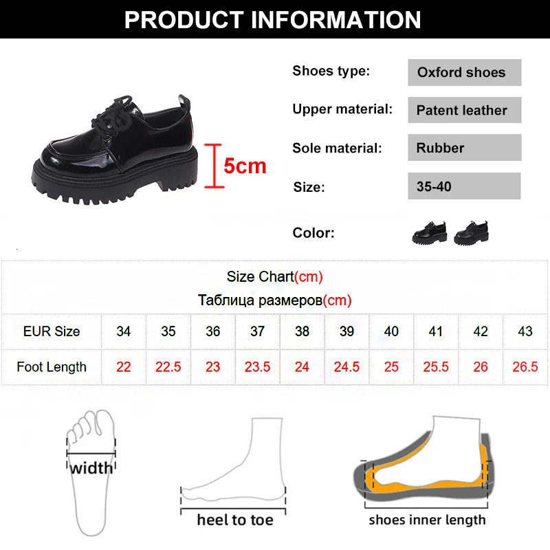 Rimocy Thick Platform Oxford Womens Shoes Fall Non slip Lace Upper Flat Bottom Womens Thick Bottom Patent Leather Gothic Shoes 241106