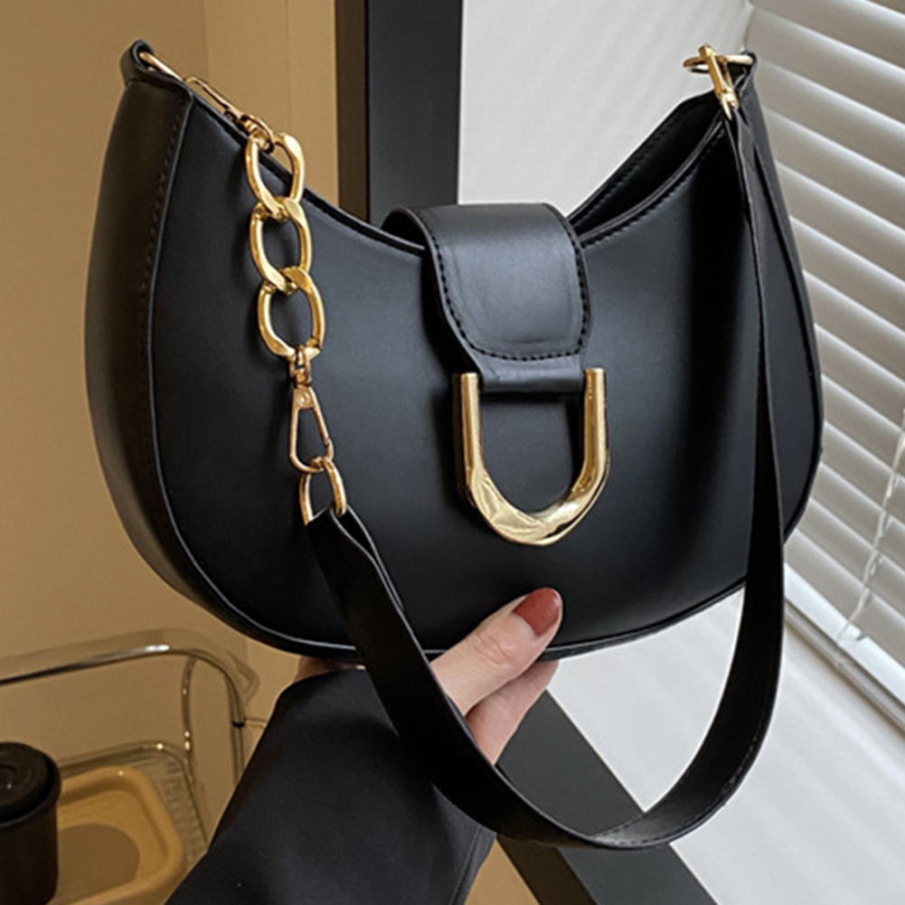 PU Leather Fashion Designer Crossbody Bags For Women Travel Shoulder Bags Cute Half Crescent Handbags and Purse Armpit Hobo Bag
