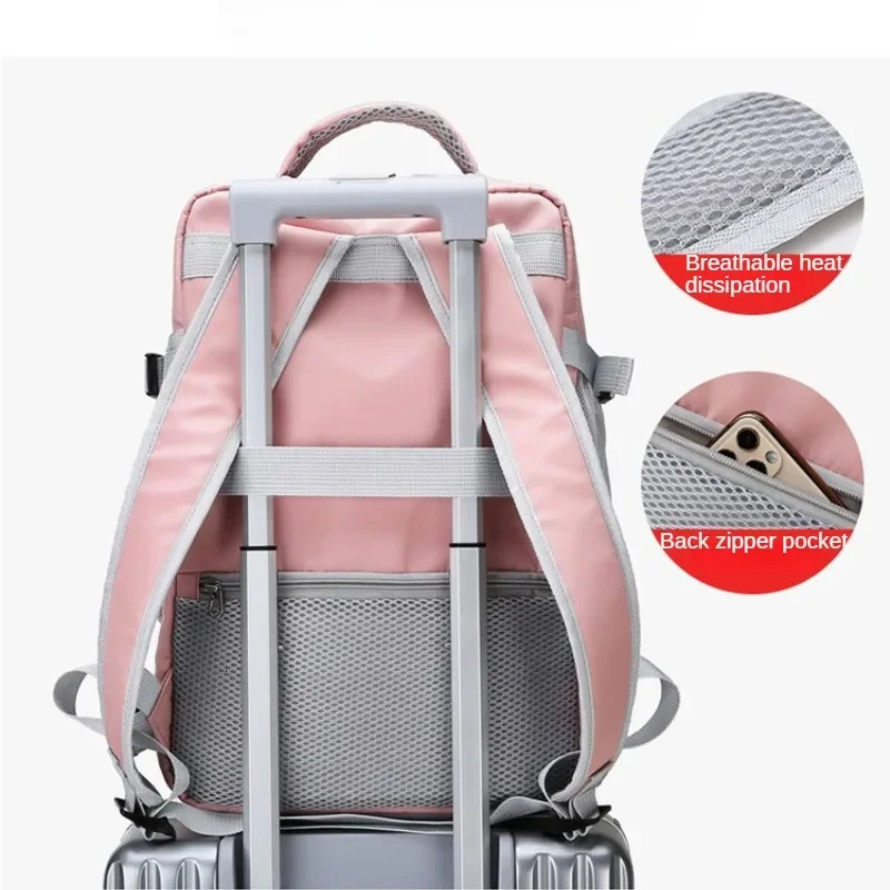 Large capacity travel backpack suitable for womens hiking mountaineering bags USB charging port waterproof sports and fitness bags 241106