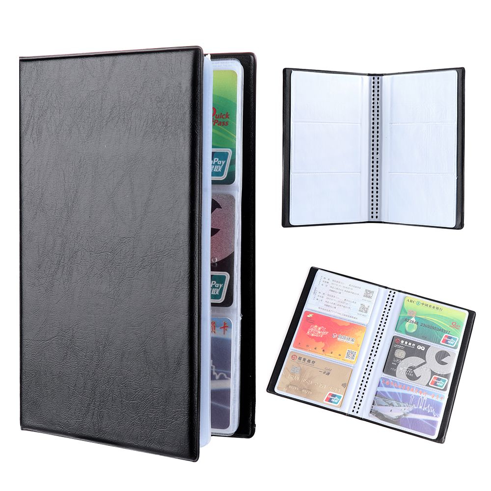 Leather 40/120/180/240/300 Cards ID Credit Card Holder Book Case Organizer Business Cards ID Credit Card Holder Case