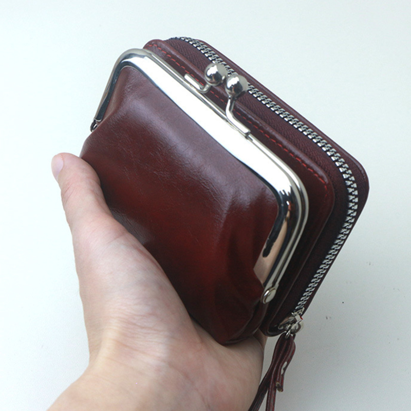 Red Women's Wallet Retro Zero Wallet Large Capacity card slot Bag Women's Small Wallet Handbag organ bag