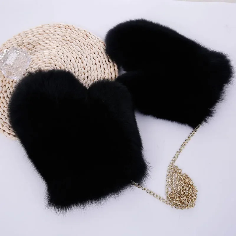 Winter Womens Natural Fox Fur Gloves Warm 100% Genuine Fox Fur Gloves for Girls Fashion Fox Fur Gloves 241106