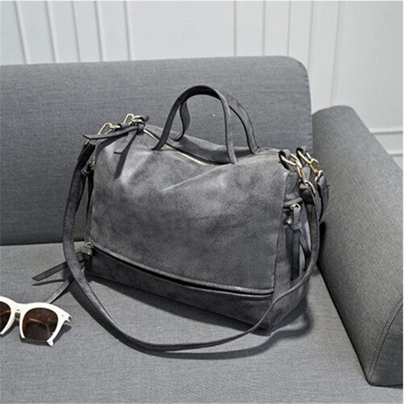 Women Handbag PU Leather Tote Bag Retro Shoulder Messenger Bags Tote Shopping Bag Green Gray Blue Red Femme Sac A Main