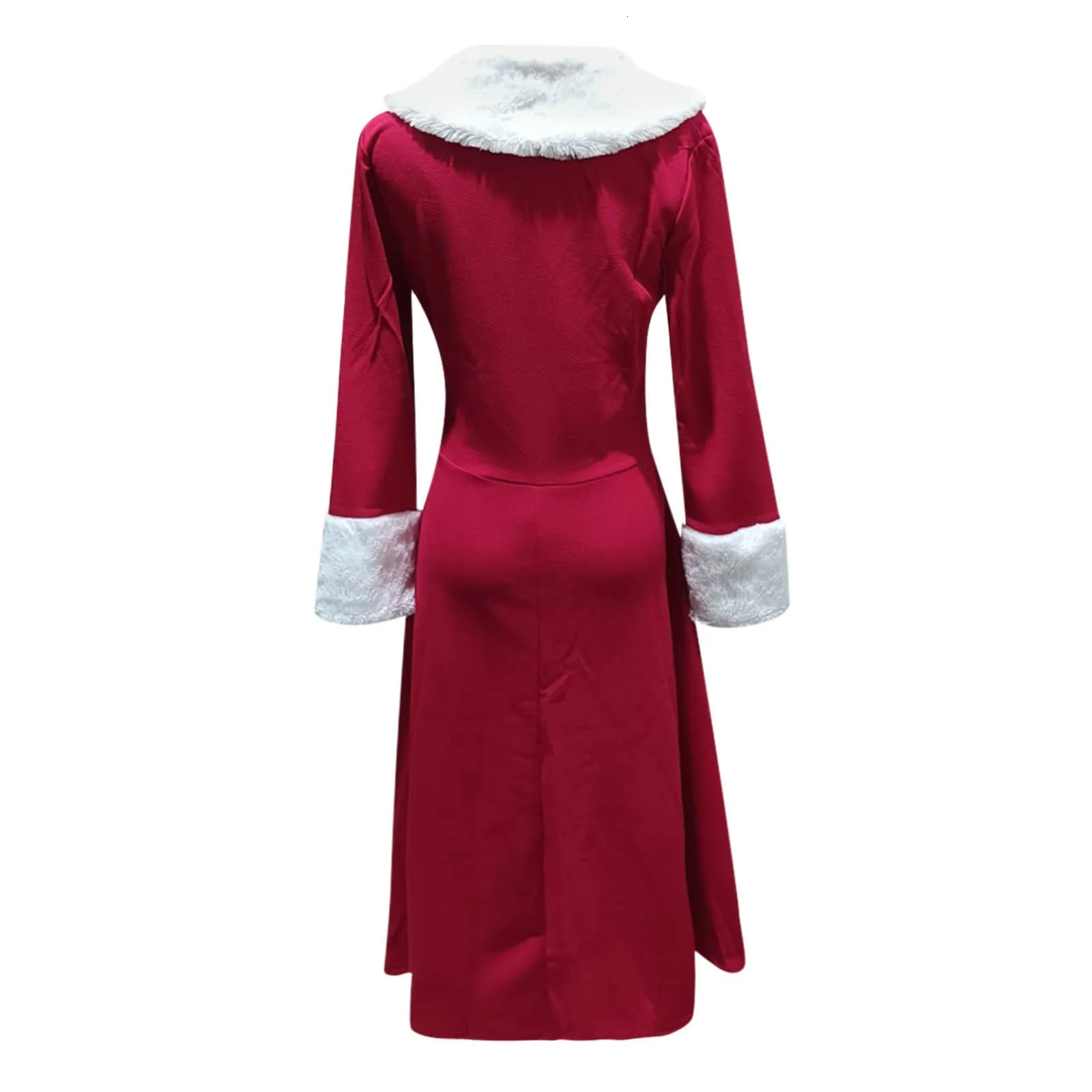 Christmas Dress Women Nightmare Before Christmas Sexy Costume Long Sleeve Plush Warm Hooded Year Party Pleated Dresses 241107