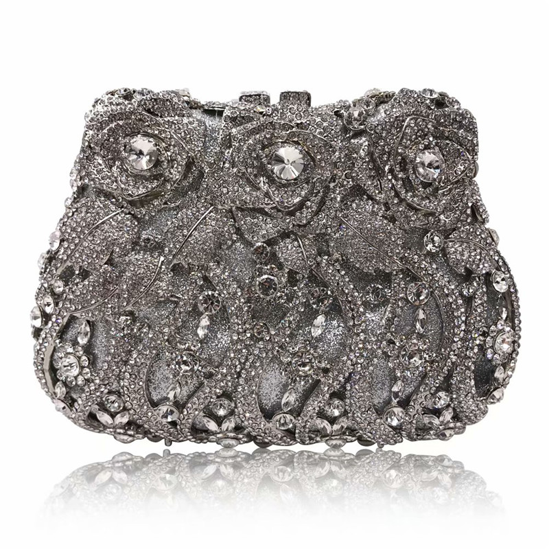 New Crystal Wedding Purse and Handbag Exquisite Chain Shoulder Bag Girls Mini Casual Cute Sequins Shoulders Messenger Handbags
