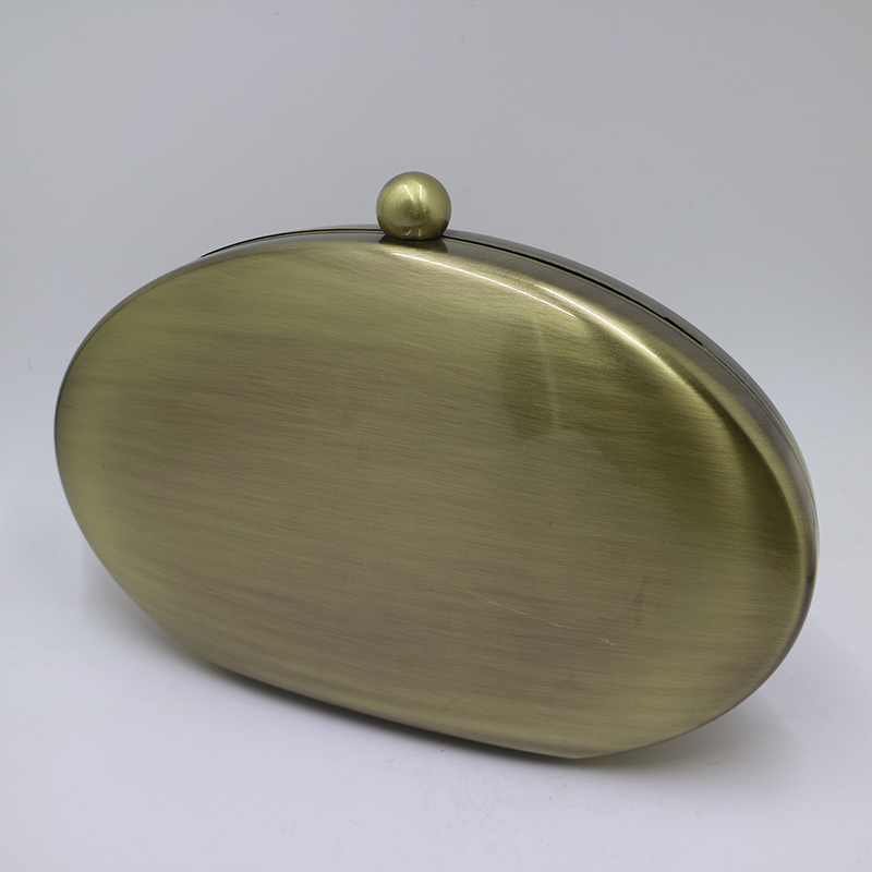 Royal Nightinglaes Oval Metal Hard Case Shell Clutch and Evening Bags Gold/Silver/Bronze/Gunmetal for Womens Party Prom