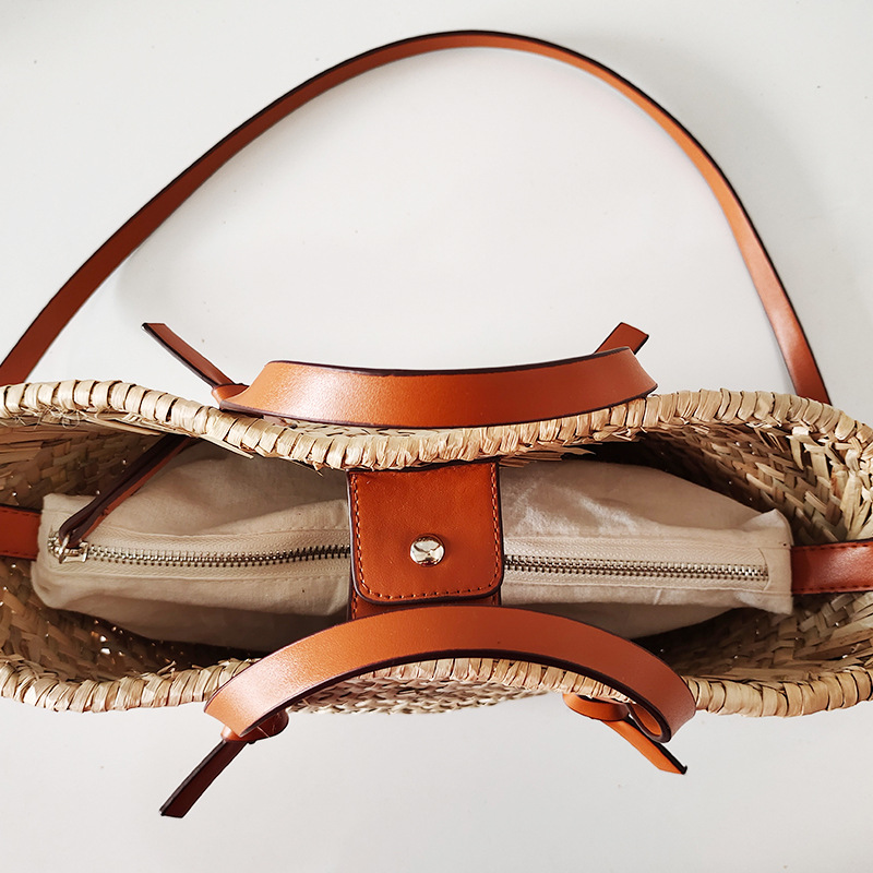 New holiday travel seaside beach bag literary fresh straw handbag