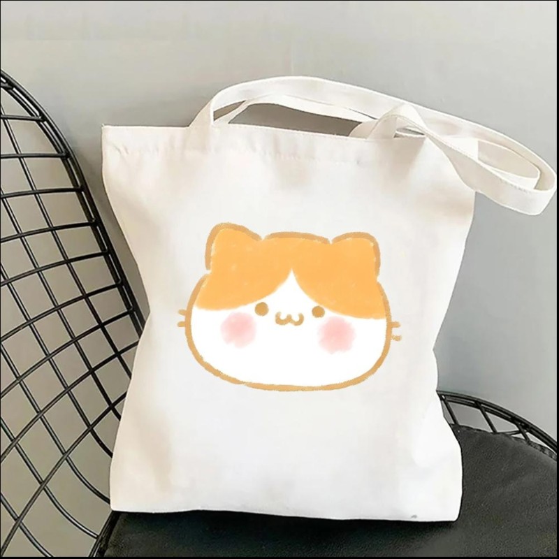 Animal Milk Yellow Bun Women Shoulder Bags Kawaii Shopper Shopping Canvas Bag Shoulder Bag Fashion Girl Handbags