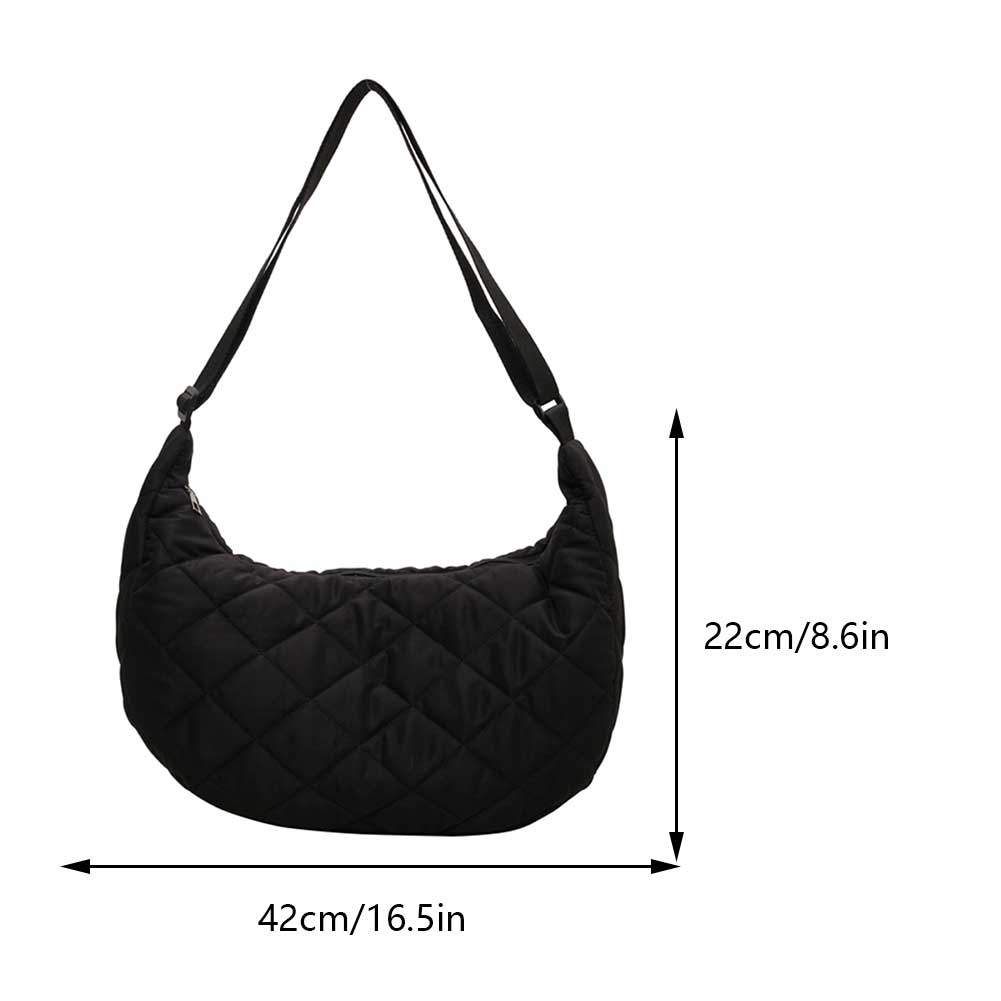 Women Padded Quilted Dumpling Bag Bubbles Shoulder Bag Large Capacity Tote Bag Solid Crossbody Bag Winter Student Satchel Bag