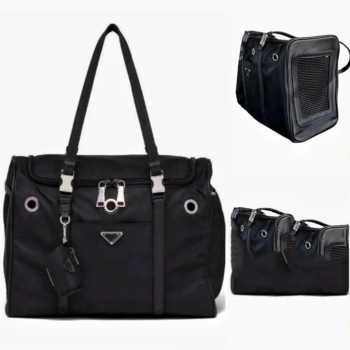 Designer Dog Carrier For Small Dog Black Totes Bags Cat Carrying Bag Waterproof Backpack Pet Outing Bag With Fashion Letters Large Size