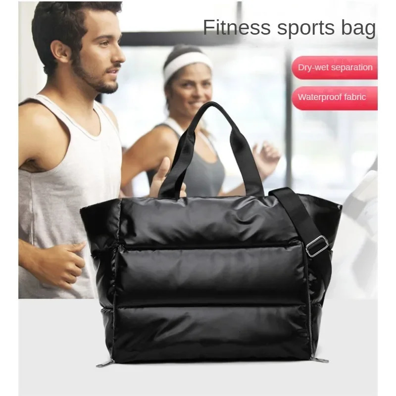 Womens sports bag waterproof swimming yoga mat pink weekend travel luggage bag womens sports and fitness shoulder bag 241106ww
