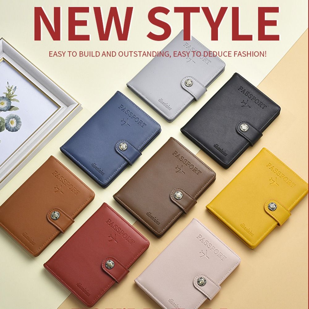 PU Leather Travel Passport Cover Fashion Hasp 2024 Women Passport Holder Case Multifunction Travel Credit Card Protector Cover