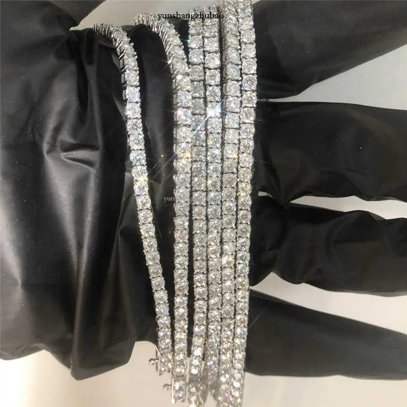 Sier Necklace Dia Hip Hop Jewelry 3mm - 6mm jewlery designer for women Tennis Chain Bracelet Pass Tester Free shipping