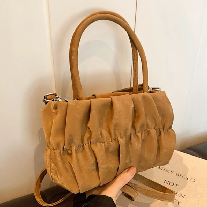 Fashion Womens Folding Cloud Arm Bag Clutch Bag White Pink Shoulder Bag Womens Messenger Bag Soft Pu Leather Strip Handbag 241106