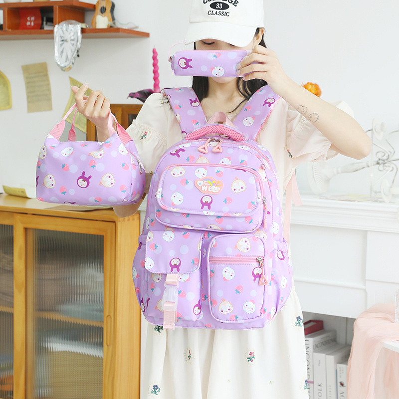 Japanese Style Cartoon Printed School Backpack For Teenage Girls 3 Pcs/set Waterproof Nylon Backpacks Kids School Bags Satchel