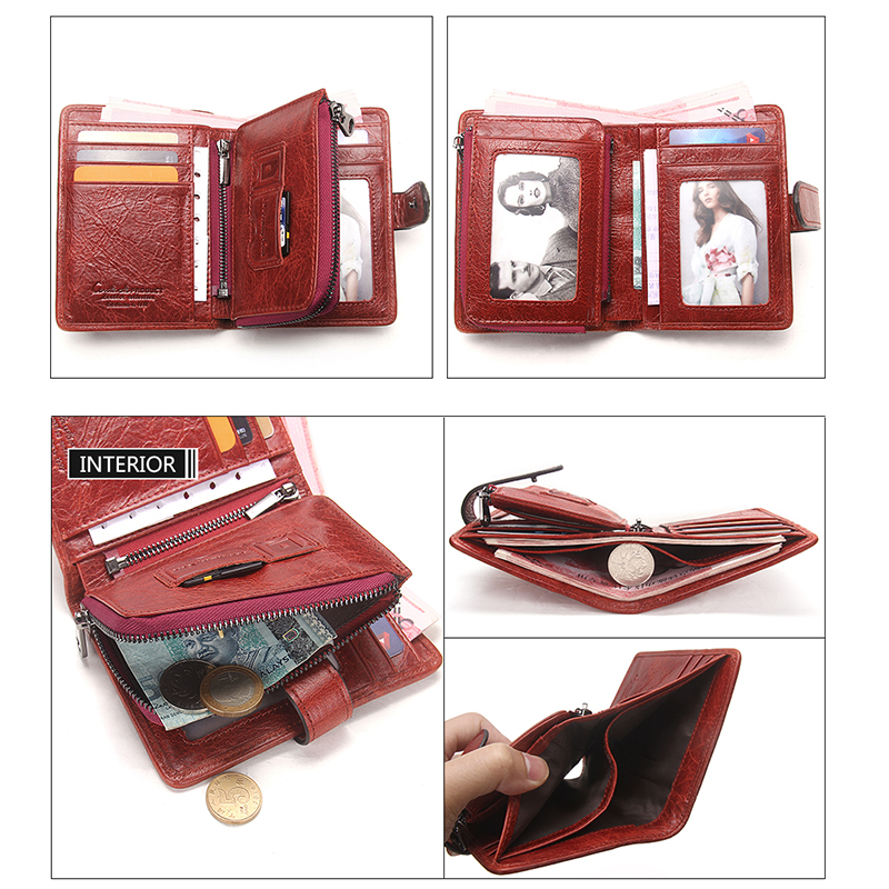 Contact'S Genuine Leather Women Wallets Female Cell Phone bag Pocket Long Women Purse Hasp Lady Coin Purse Card Holder