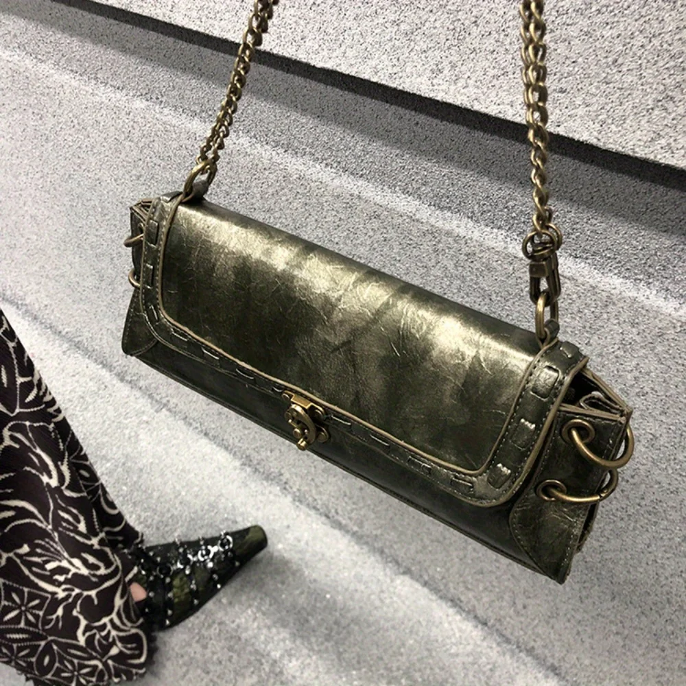 1PC vintage subculture lock bronze gold armpit bag/crossbody bag