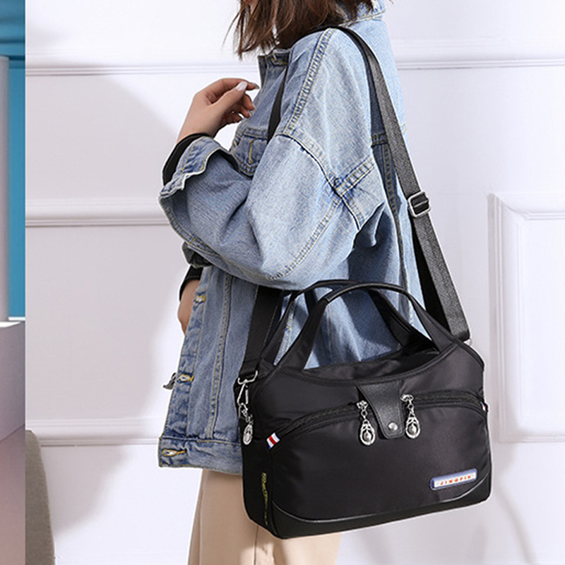 Shoulder Bags Nylon Summer Fashion Casual Pure Color Single Shoulder Bag Large Capacity Canvas Bag lady's Slanting Bag