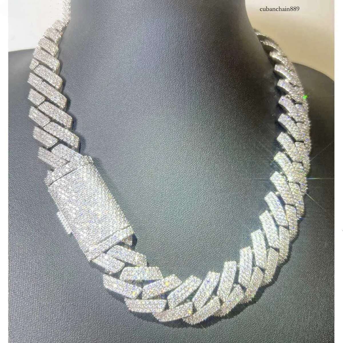 Design Heavy Sier Gold 20Mm GRA VVS Moissanite Dia Designer Cuban k Chain For nical Watch Hip Hop Necklace