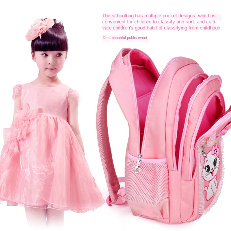 Schoolbag package for girls new breathable wear-resistant load-reducing primary school girls Korean version of cute princess bac