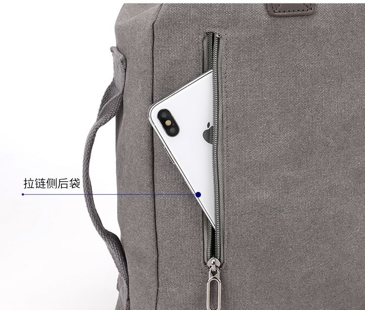 Canvas bag, large-capacity retro crossbody bag, multifunctional fashion shoulder bag, student backpack bag