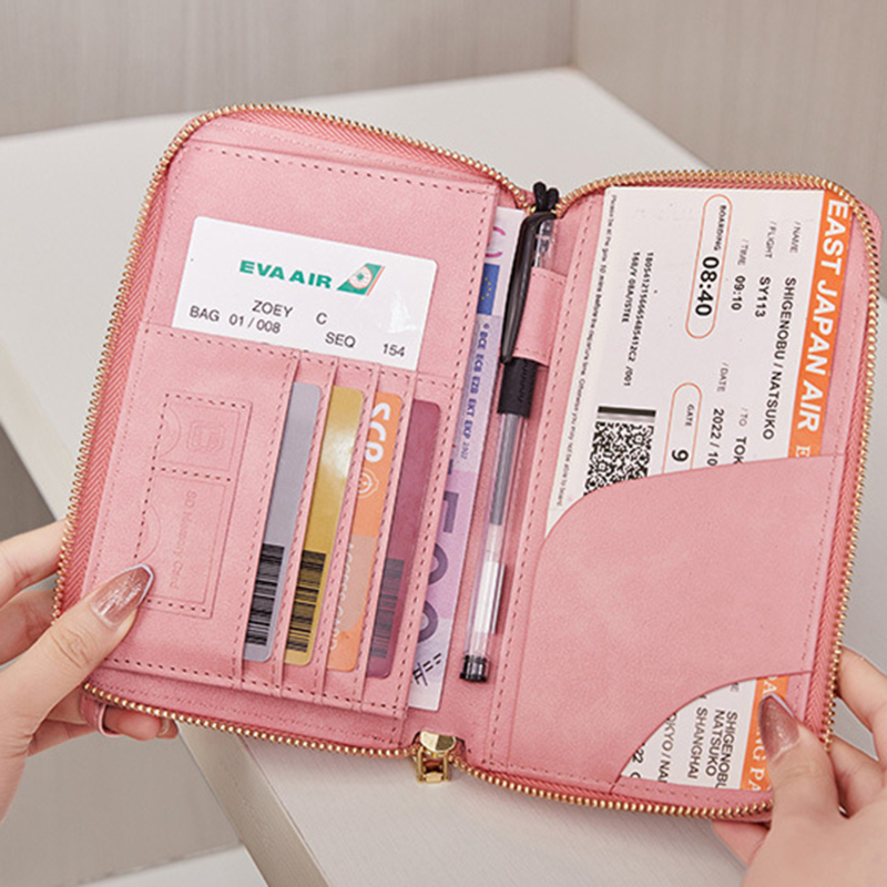 Fashionable and Portable Travel Passport CasePULeather Multi functional Credit Card Passport Bag Neutral Travel Accessories