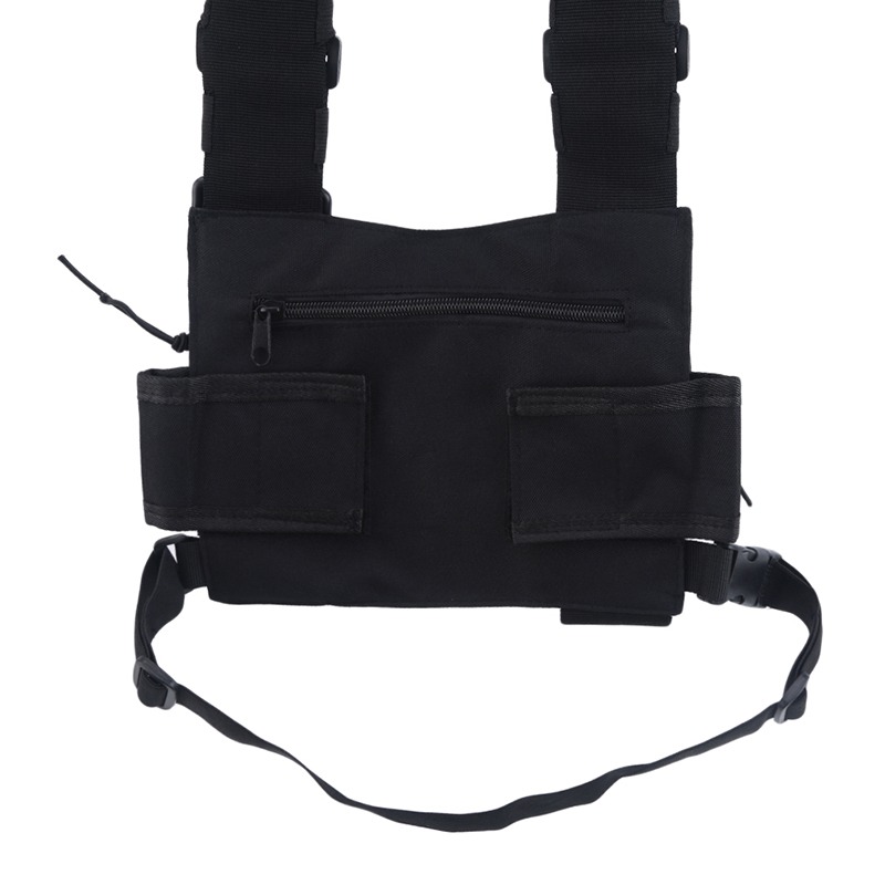 Tactical Vest Nylon Military Vest Chest Rig Pack Pouch Holster Tactical Harness Walkie Talkie Radio Waist Pack For Two Way Radio