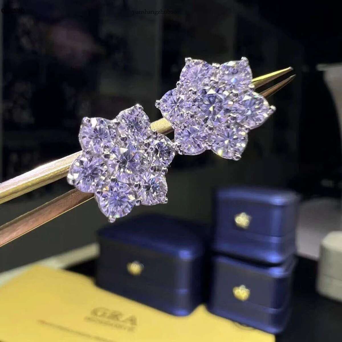 Best Selg Screw Back wer Stud Solid Sier D Color Cluster VVS Moissanite Dia Earrings Men GRA Free shipping