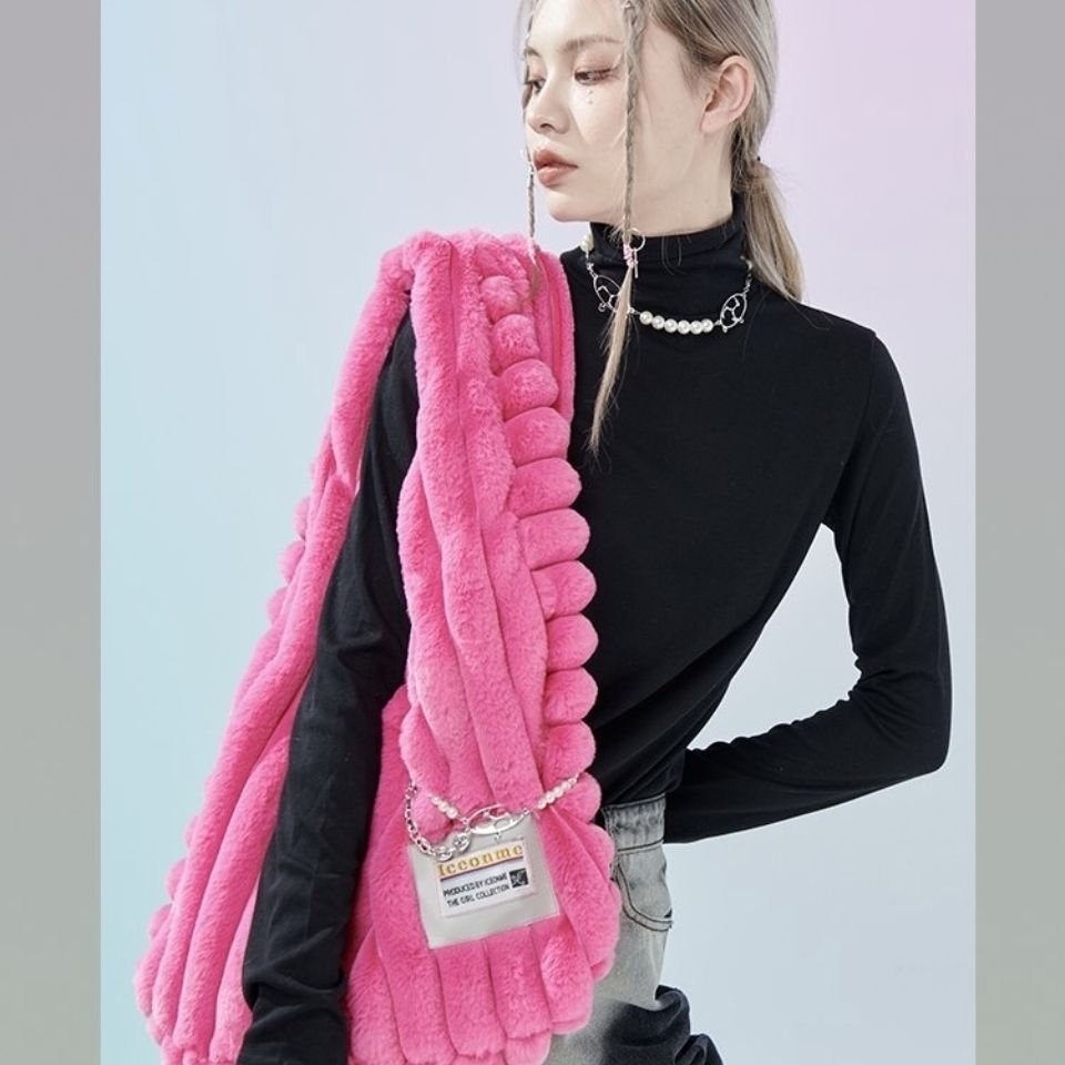 Soft Plush Women Messenger Bag Vintage Ladies Shoulder Crossbody Bags Large Capacity Students Girls Furry Tote Purse Handbags
