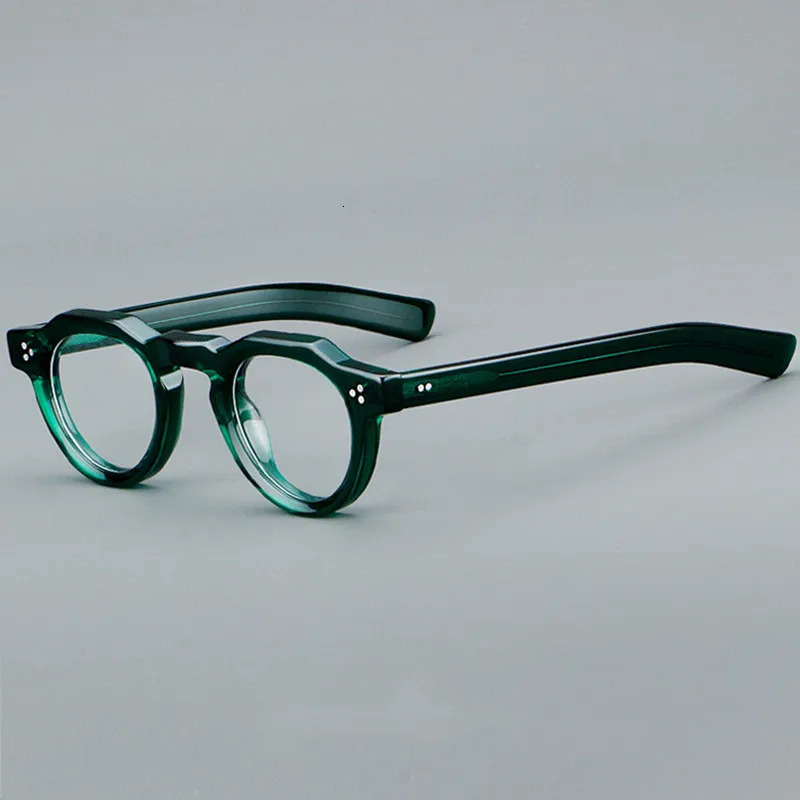 The vintage niche circular glass frame handmade irregular flat Myopia frame can match the degree. 241106