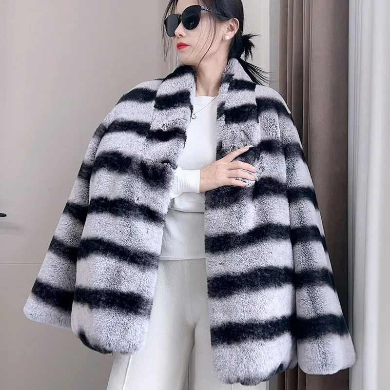 Light Rex Rabbit Fur Body Fur Coat Womens Totoro Printing Temperature Color Comparison Short Plush Co. Ltd 241107