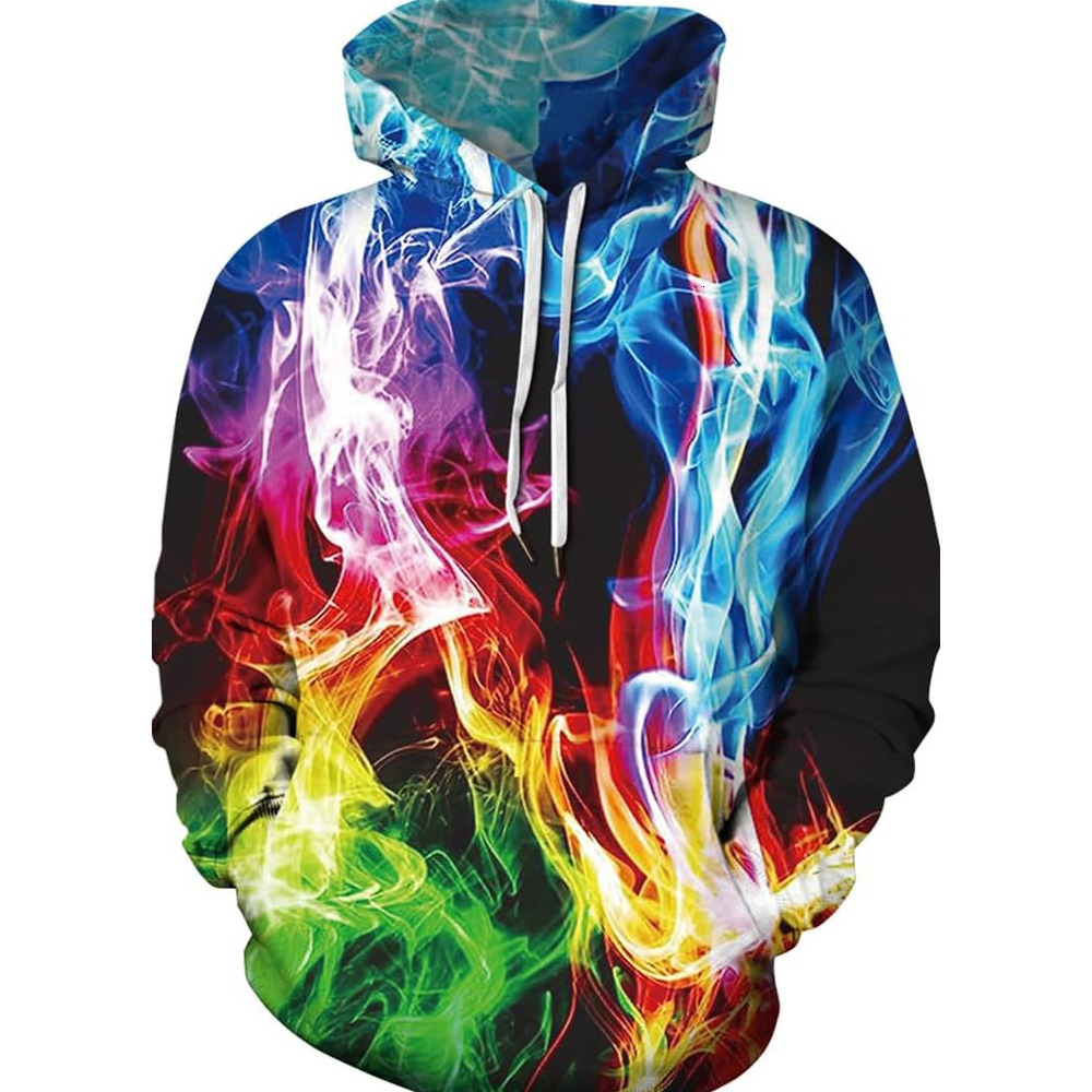 Hoodie for Mens Womens Mens Hoodie 3D Printed Pullover Hooded Sweatshirt Cool Outfits With Pockets Graphic Hoodies sweatshirt Cool colored lightning p