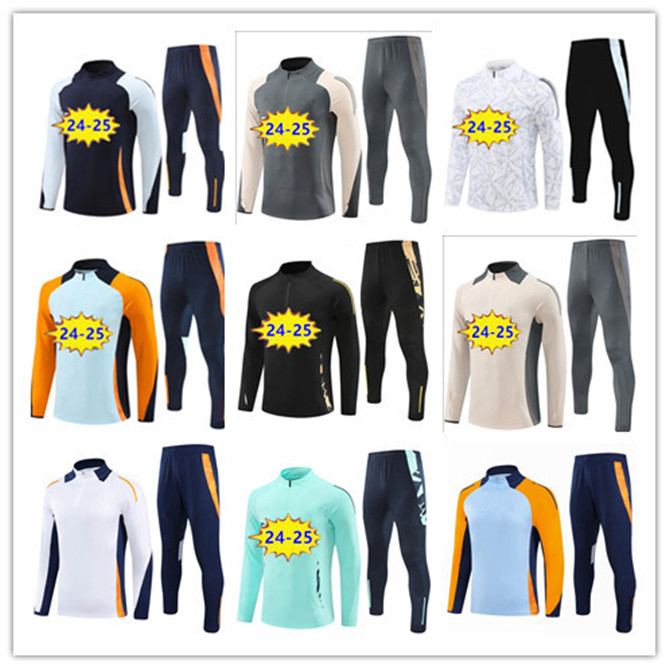 2024 TRACKSUIT Half zip TRAINING suit VINI JR BELLINGHAM 24/25 men and kids football kit chandal futbol survetement