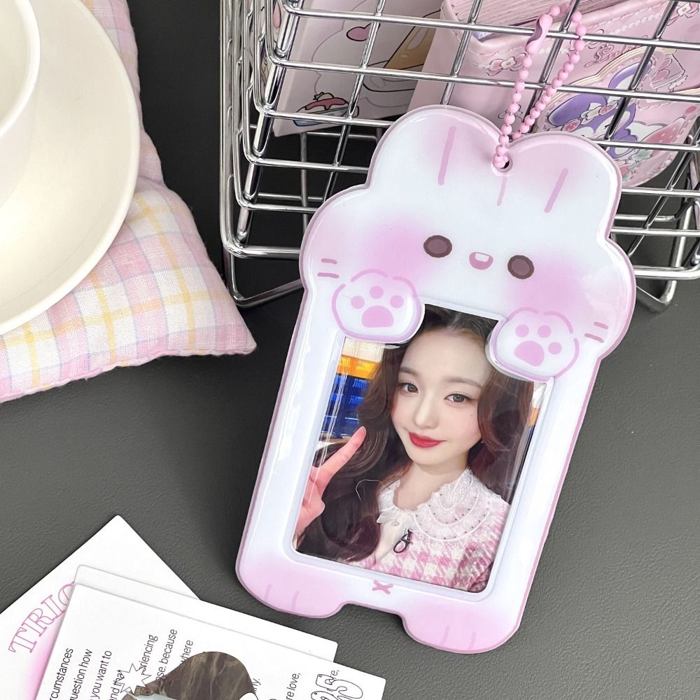 Animal Photocard Holder Portable Hanging Ornaments Hamster ID Card Cover Cartoon Photo Holde
