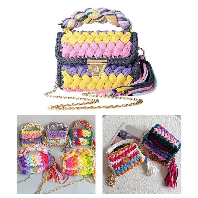 Casual Handbag Fashion Crossbody Bags Crochet Shoulder Bag Handmade Woven Trendy Tote for Women Girl Large Capacity