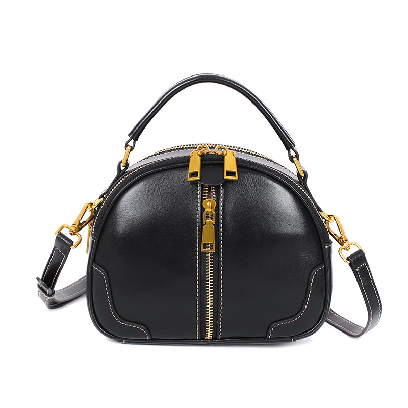 2023 New Genuine Leather Women's Bag Crossbody Retro Small Popular Shoulder Handbag Lady Soft Cowhide Casual Designer Shell Bag