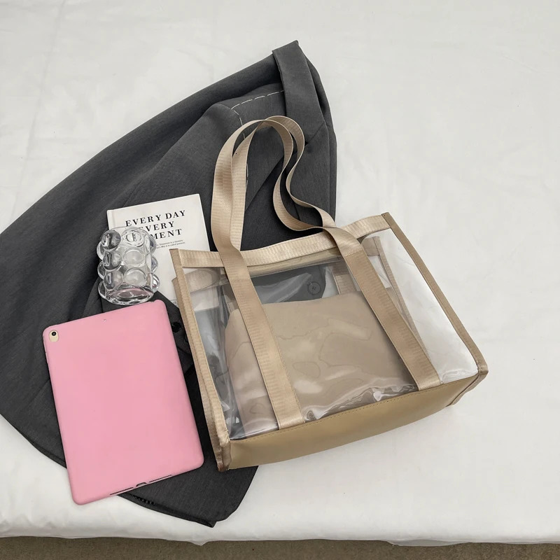 2024 MUDUO Transparent Shopping Handbag Shoulder Plastic Fashion Gift Packaging Wedding Bag Portable Customization 241107