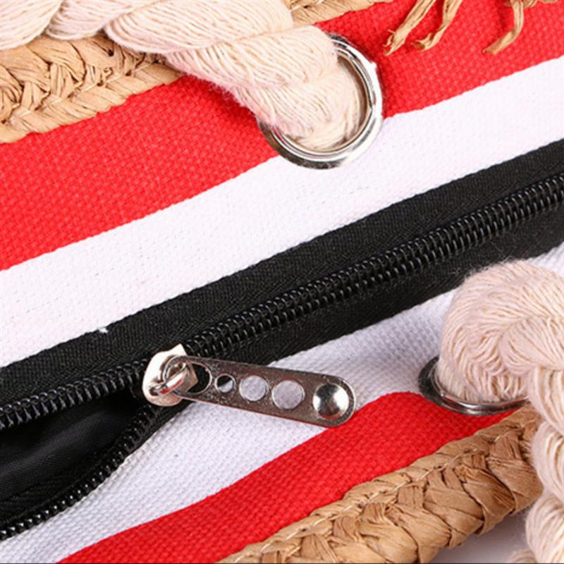2019 New Beach Tote Bag Fashion Women Canvas Summer Large Capacity Striped Shoulder Bag Tote Handbag Shopping Shoulder Bags