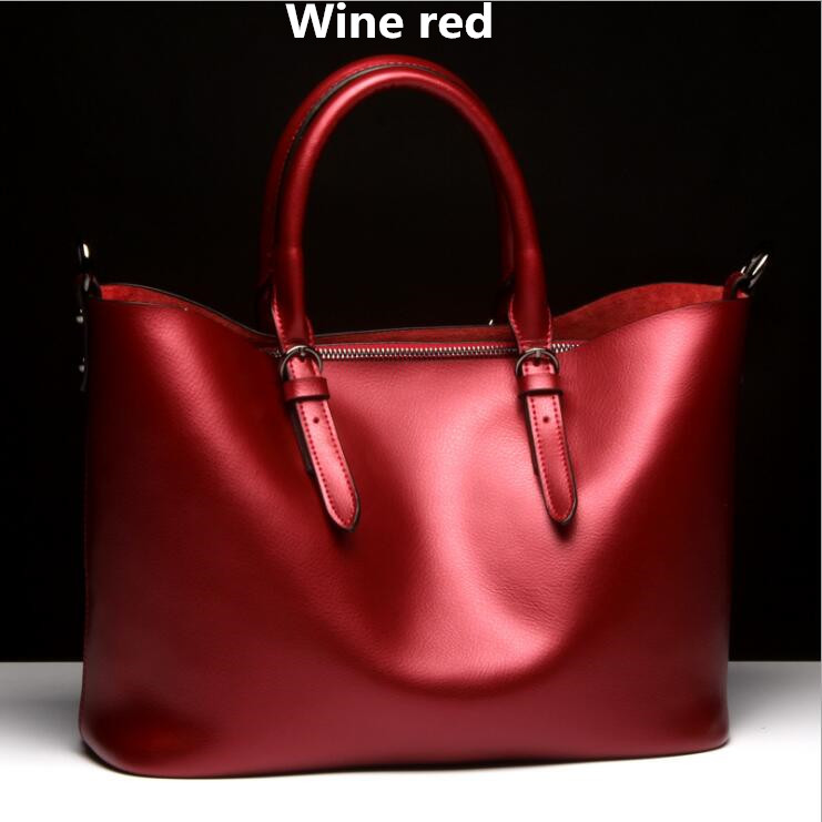 New 6 colors high quality genuine leather crossbody bags women cowhide leather shoulder bags large messenger bag Ladies handbags