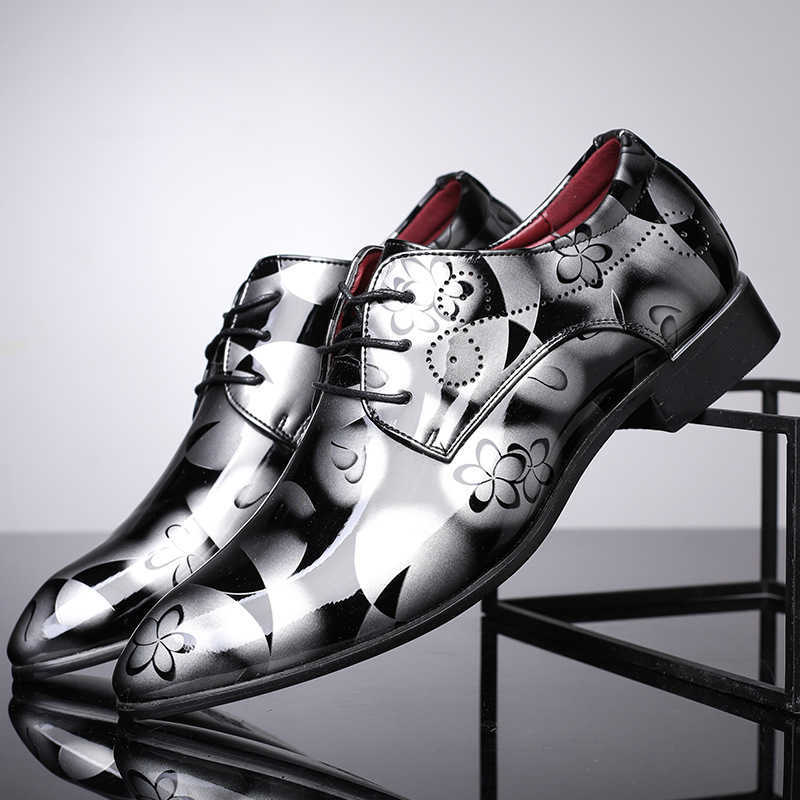 CMM Fashion British Mens Shoes New Shoes Bright Casual Leather Shoes Lace Up Shoes
