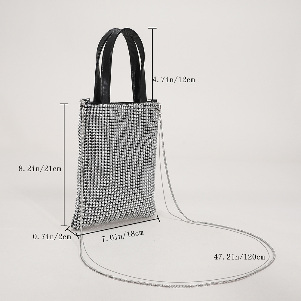 Solid Shining Rhinestone Shoulder Bag Lady Casual Small Messenger Bags for Women Outdoor Business Traveling