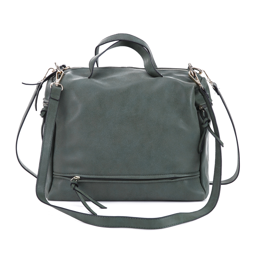 Women Handbag PU Leather Tote Bag Retro Shoulder Messenger Bags Tote Shopping Bag Green Gray Blue Red Femme Sac A Main