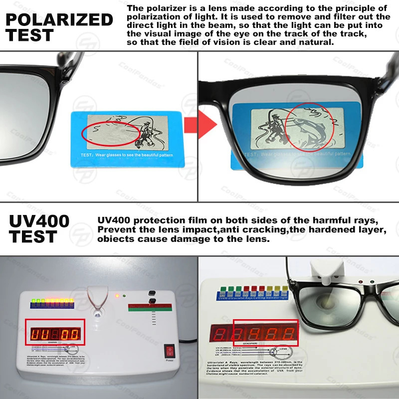 Classic square polarized sunglasses mens pochromic womens ultra light color changing glasses UV400 driving goggles 241106