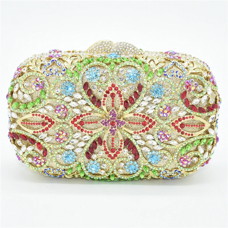 Ladies Casual Chain Crossbody Bag Shoulder Bags for Party Dazzling Women Crystal Evening Metal Clutches Luxury Bag for Wedding