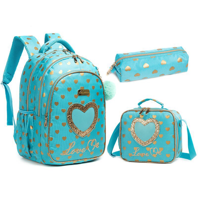 School Backpacks for Girls Kids Backpack Set with Lunch Box Elementary Primary Book Bags for Teenager Girl Waterproof School Bag