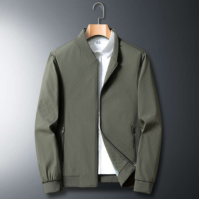 Jsnljs401 Men's Spring And Autumn Thin Coat Lapel Casual Jacket Solid Color Men's Wear