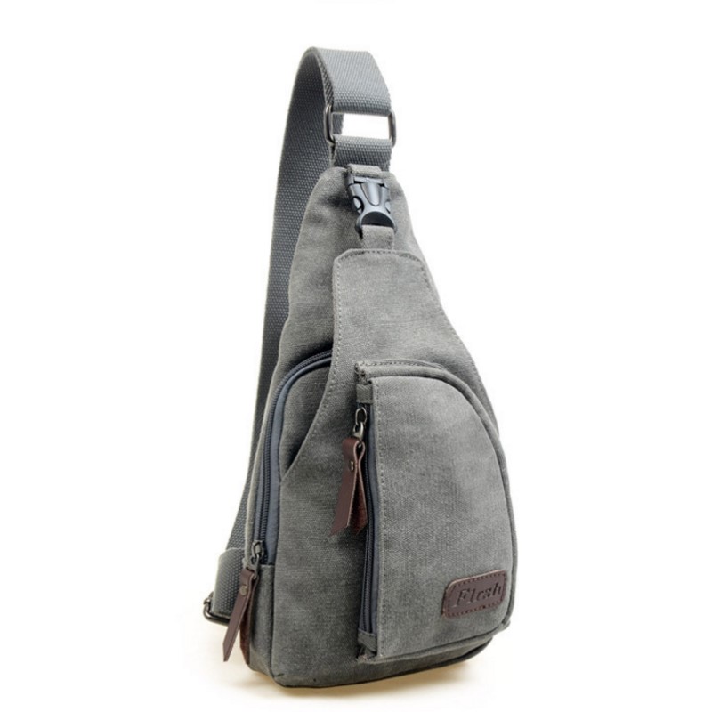 Man Fashion Messenger Casual Travel Chest Bag Canvas Crossbody Back Pack Men's Shoulder Bag Multifunction Small Travel Bag