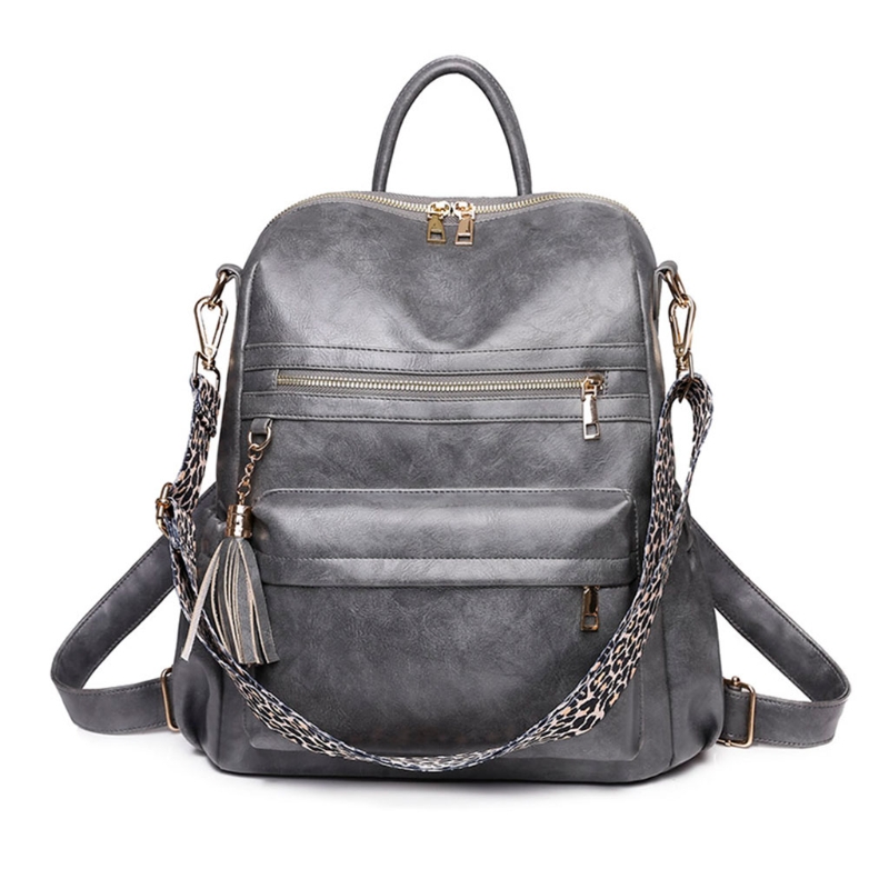 2024 New Women PU Leather School Backpack Convertible Ladies Fashion Casual Daypack Travel Large Shoulder Bags Anti-theft