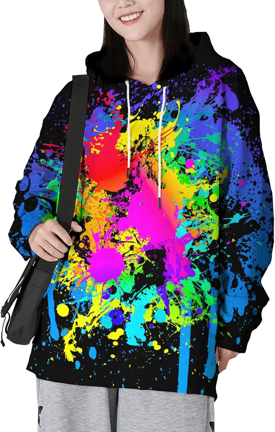 Hoodie for Mens Womens Men Women 3D Hooded Hoodies Fashion Long Sleeve Pullover Hooded Sweatshirt Top with Pocket Graphic Trendy colored patterns